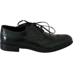 Dolce & Gabbana Green Leather Broque Oxford Wingtip Shoes LA5978-35