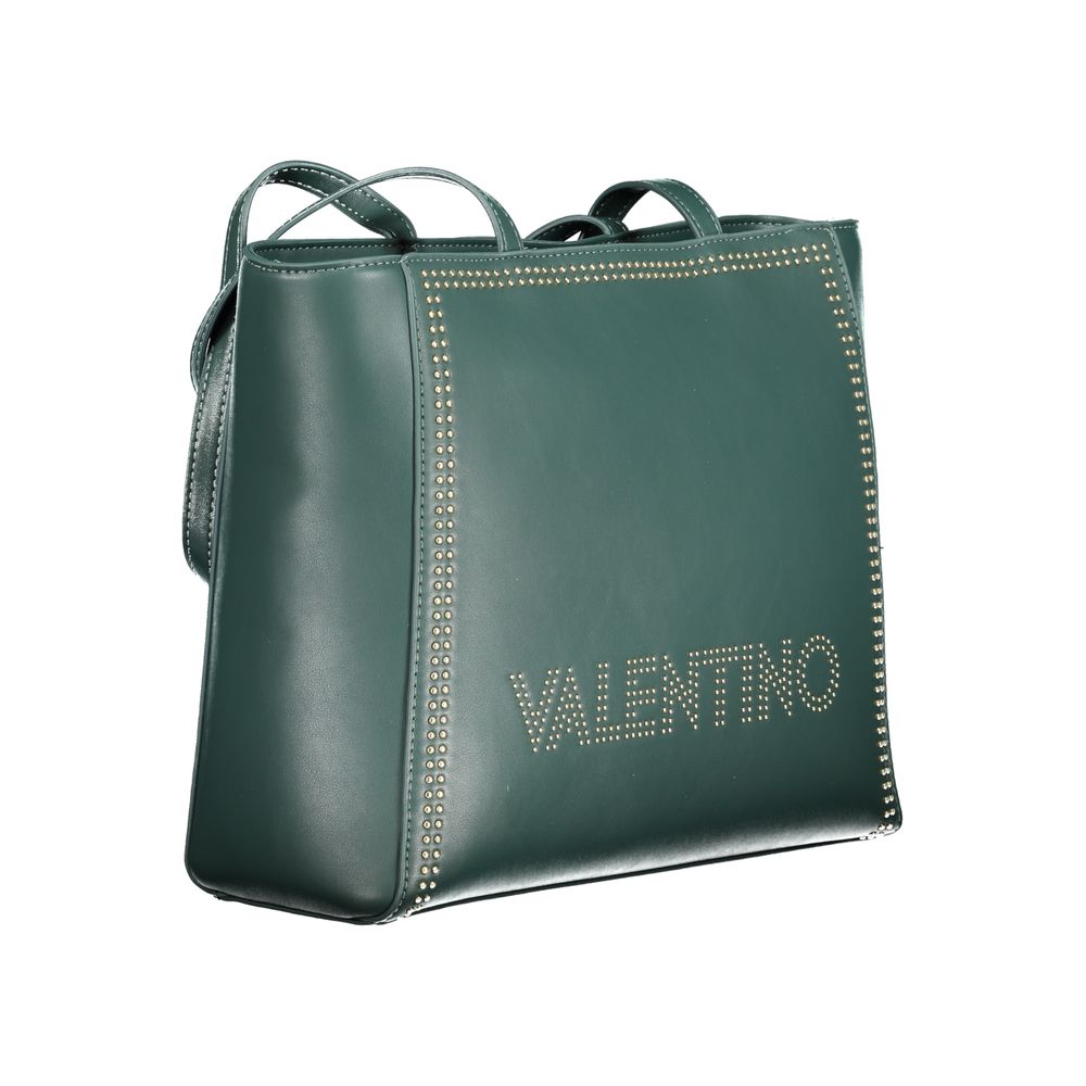 Mario Valentino Green Polyethylene Handbag with logo, two handles, internal pocket, zip closure, and contrasting details. Recycled.