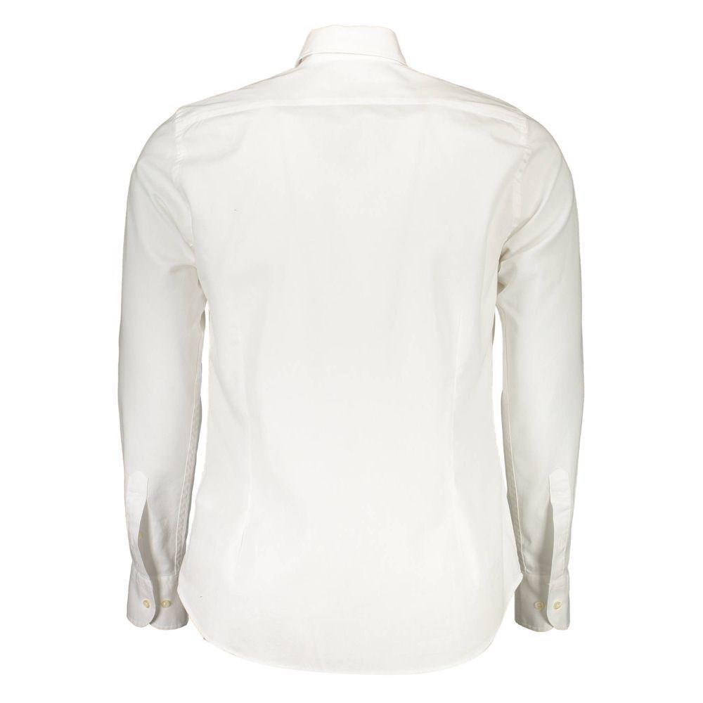 La Martina White Cotton Shirt LA-27600-XXL