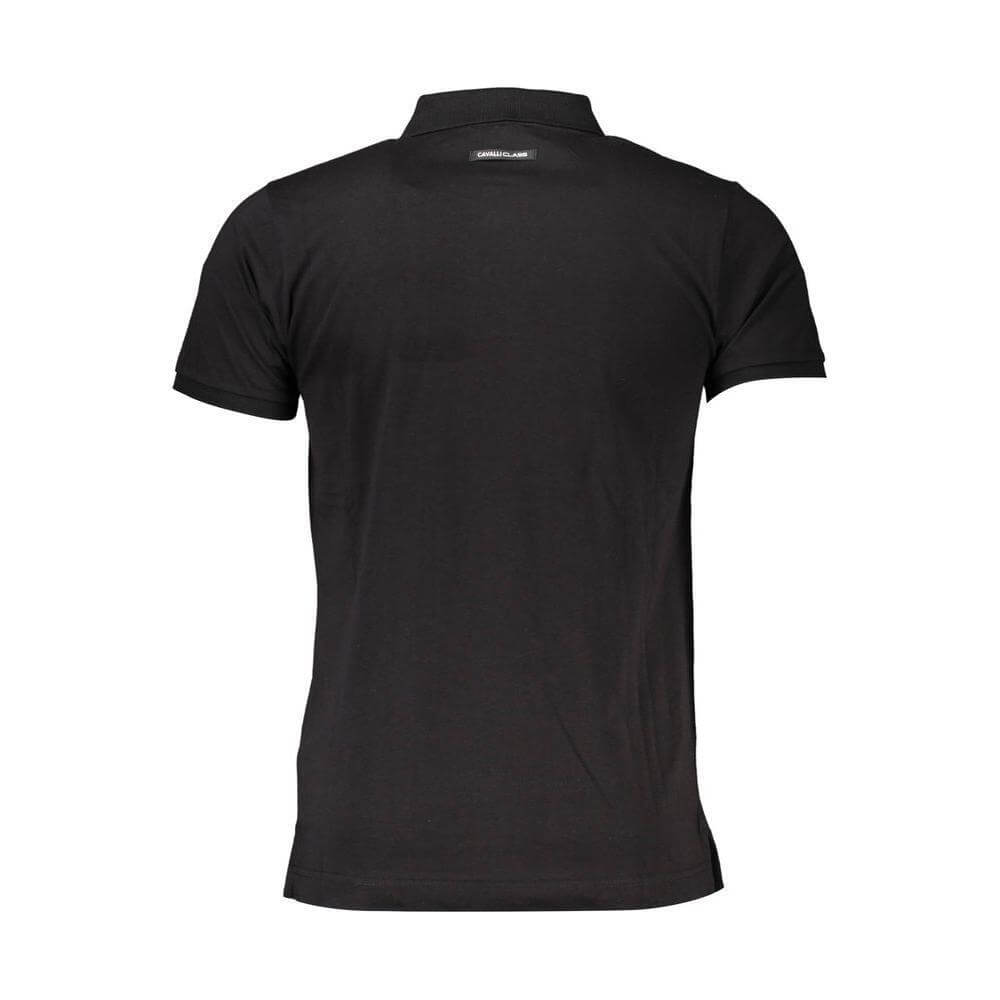 Cavalli Class Black Cotton Polo Shirt