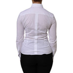 Dolce & Gabbana White Cotton Collared Long Sleeves Top Shirt