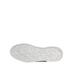 Dolce & Gabbana White Black Logo Low Top Leather Sneakers Shoes