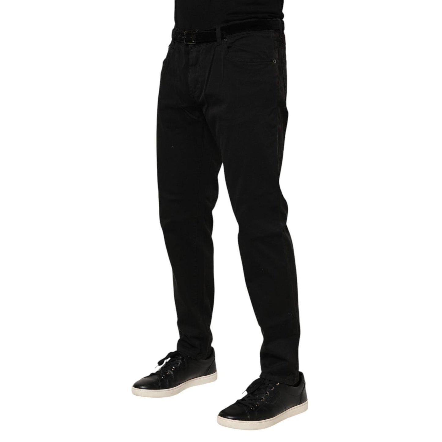 Dolce & Gabbana Black Cotton GOLD Skinny Denim Jeans