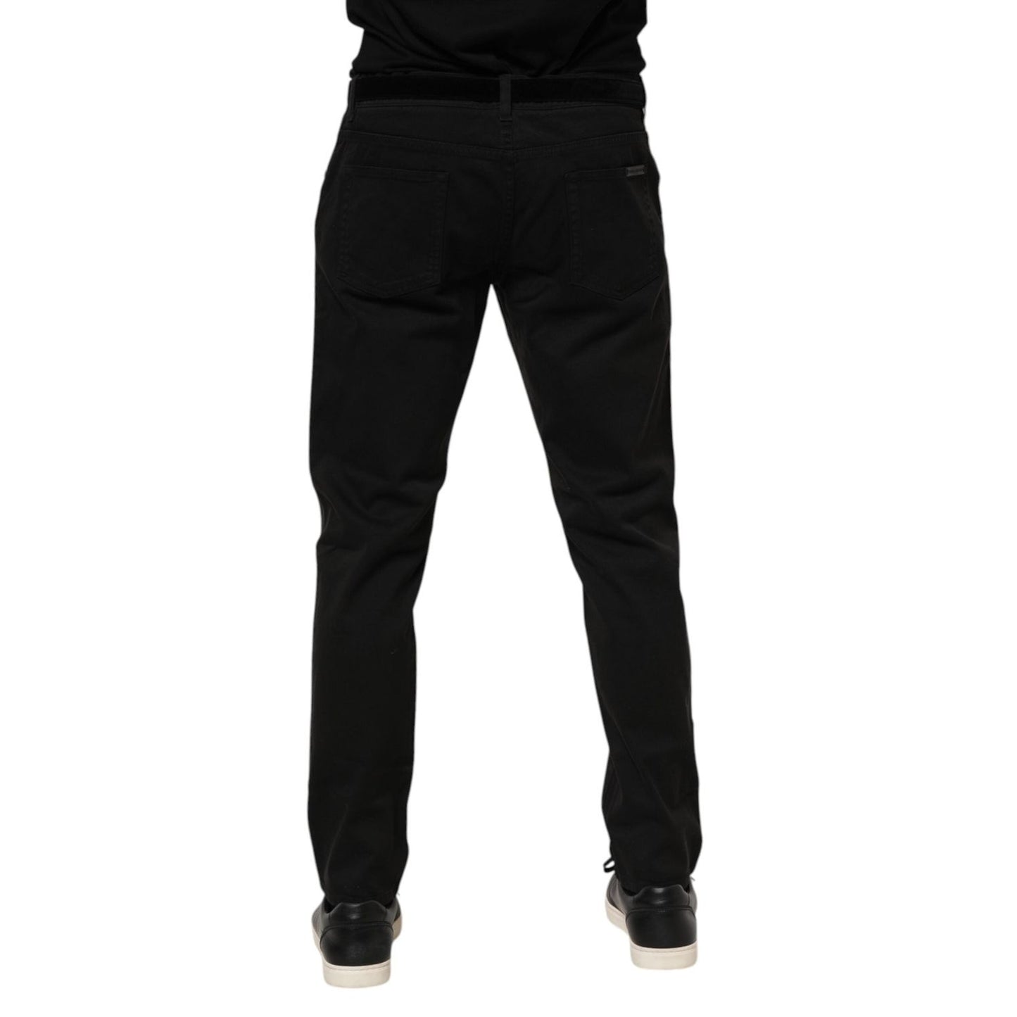 Dolce & Gabbana Black Cotton GOLD Skinny Denim Jeans