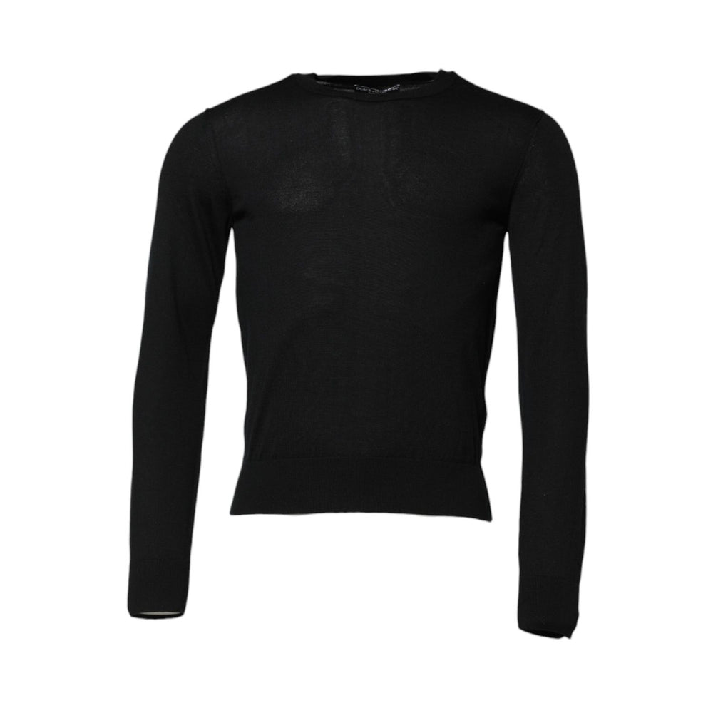 Dolce & Gabbana Black Cashmere Crew Neck Long Sleeves T-shirt