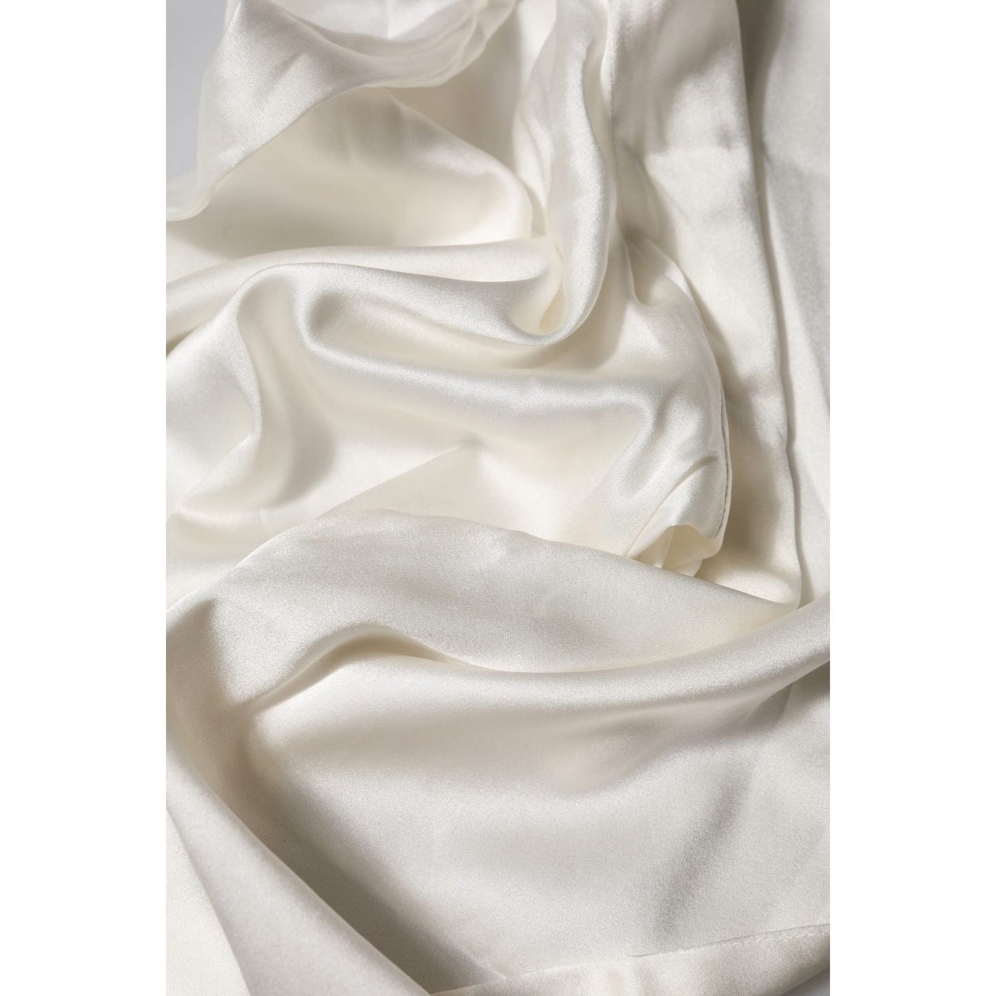 Dolce & Gabbana Ivory Silk Tapered High Waist Pants