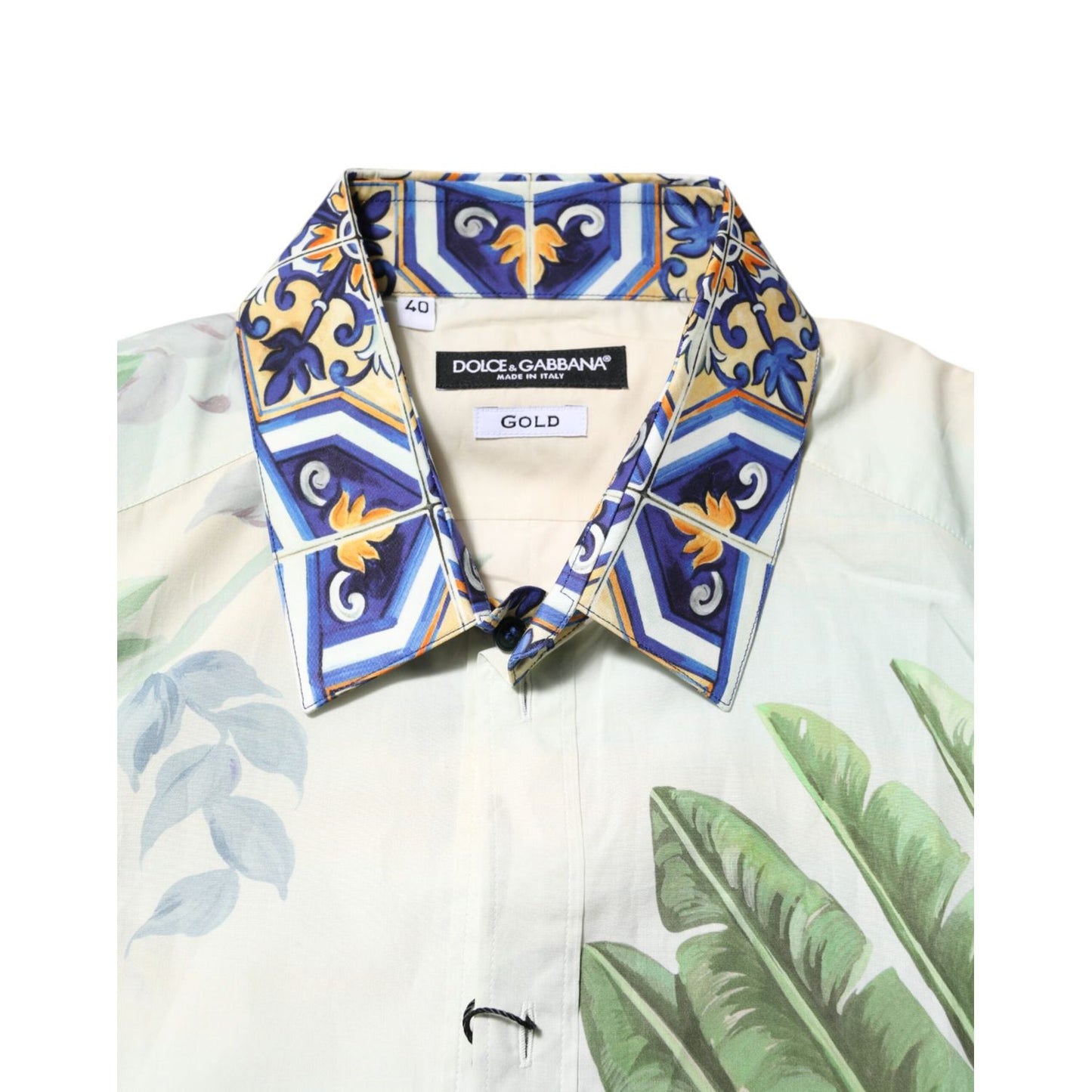 Dolce & Gabbana Multicolor Jungle Print GOLD Formal Shirt