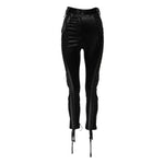 Dolce & Gabbana Black Lace Details High Waist Skinny Pants