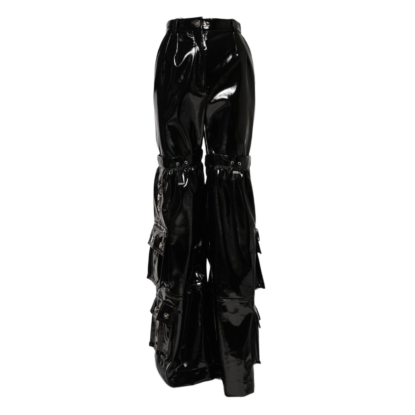 Dolce & Gabbana Black High Waist Cargo Bootcut Pants