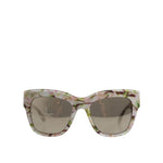 Dolce & Gabbana White DG4231F Floral Acetate Rectangle Shades Sunglasses