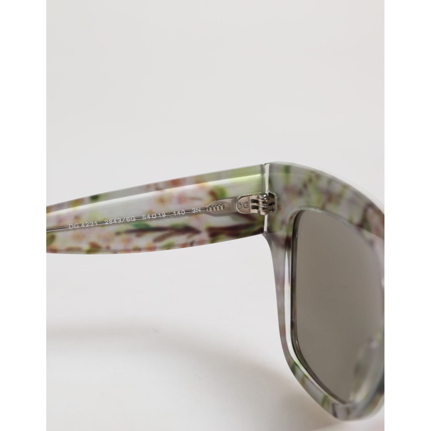 Dolce & Gabbana White DG4231F Floral Acetate Rectangle Shades Sunglasses