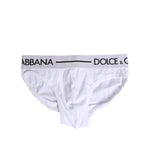 Dolce & Gabbana White Cotton Stretch Regular Brief Underwear
