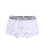 Dolce & Gabbana White Cotton Stretch Regular Boxer Underwear