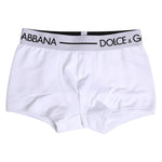 Dolce & Gabbana White Cotton Stretch Regular Boxer Underwear
