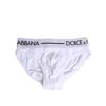 Dolce & Gabbana White Cotton Stretch Regular Brief Underwear