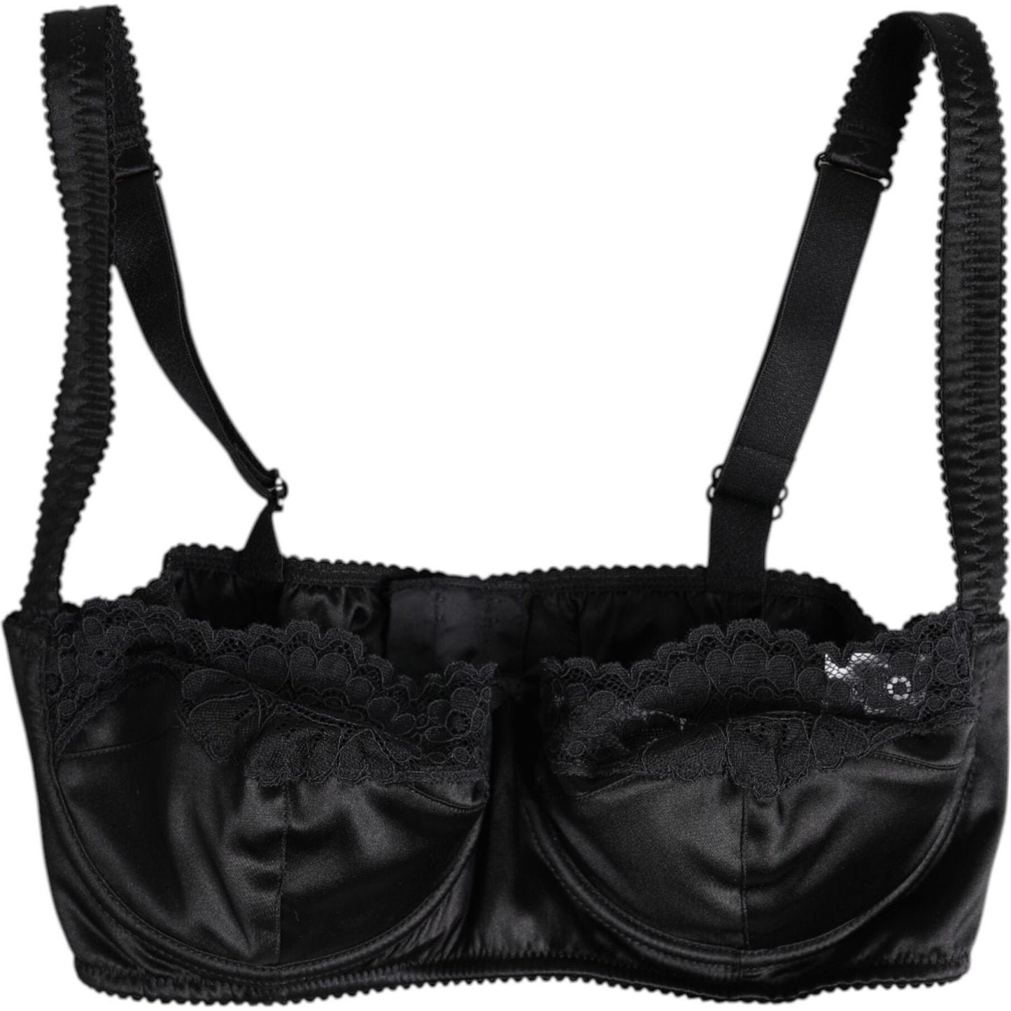 Dolce & Gabbana Black Silk Underwired Balconette Bra Underwear