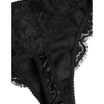 Dolce & Gabbana Black Silk Lace Stretch Bikini Panty Underwear