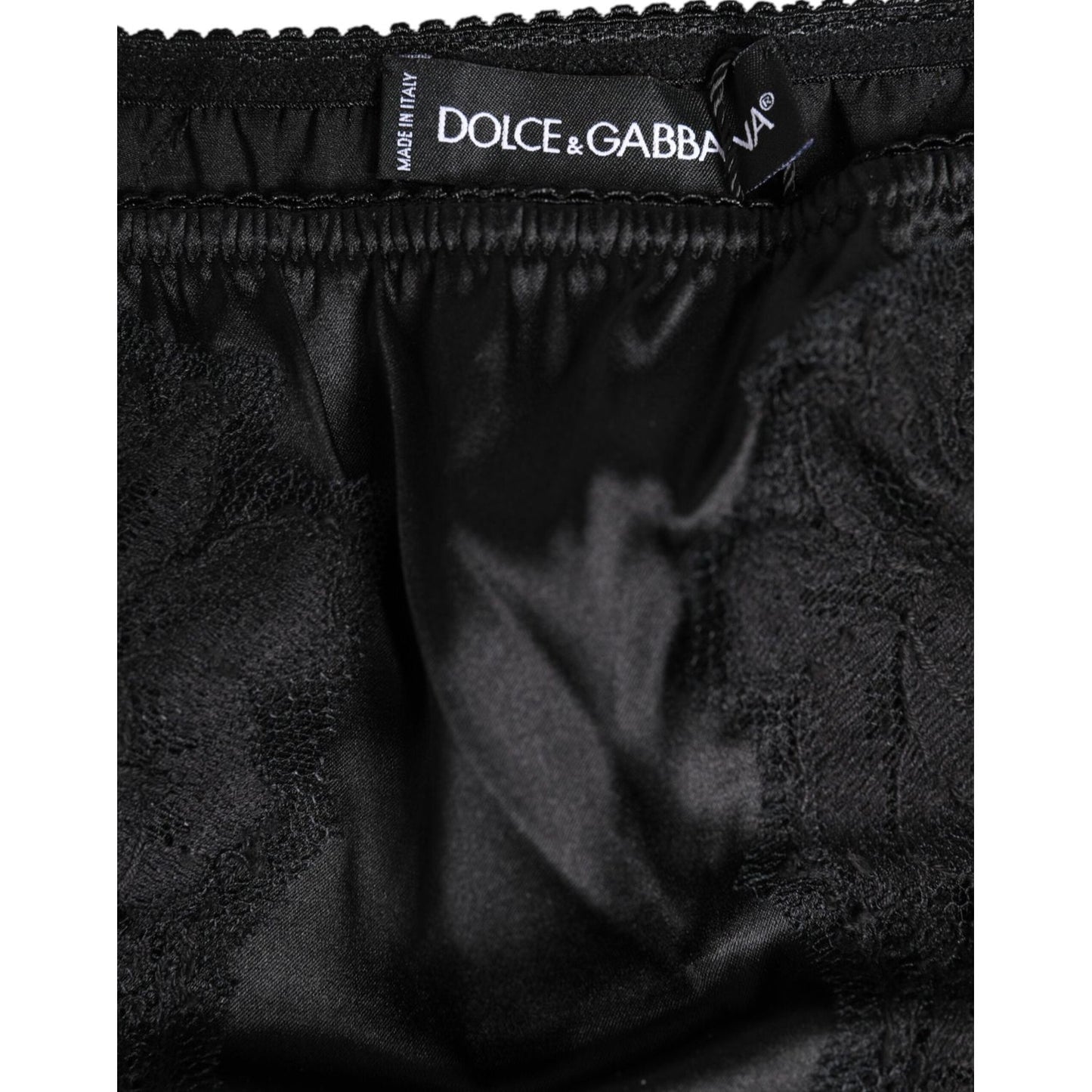 Dolce & Gabbana Black Silk Lace Stretch Bikini Panty Underwear