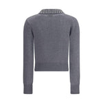 PINKO Rhinestone-decorated collar Sweater