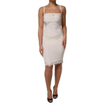 Dolce & Gabbana White Full Slip DG Logo Silk Dress Sleepwear