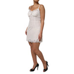 Dolce & Gabbana White Lace DG Logo Silk Dress Sleepwear