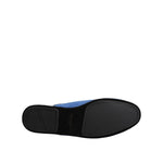 Dolce & Gabbana Blue Suede Capra Slides Flat Slipper Shoes