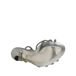 Dolce & Gabbana Silver Strass Ankle Strap Heels Sandals Shoes