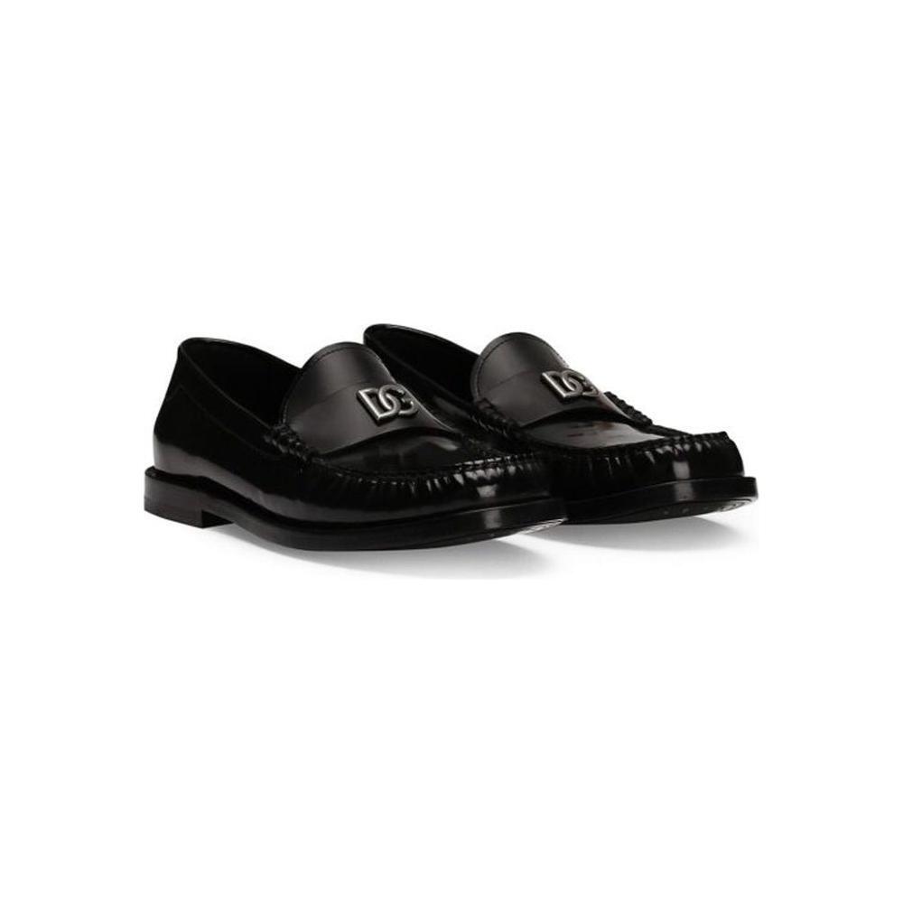Dolce & Gabbana Leather Logo Loafers
