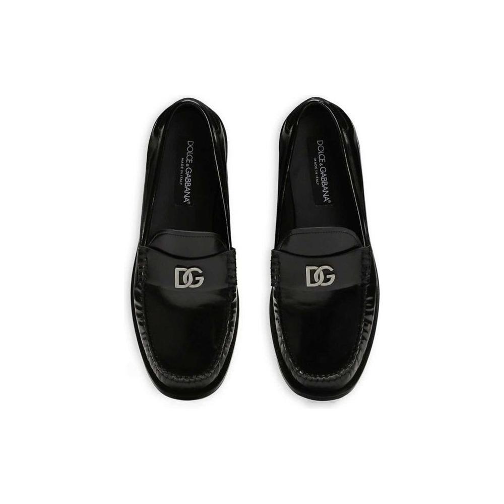 Dolce & Gabbana Leather Logo Loafers