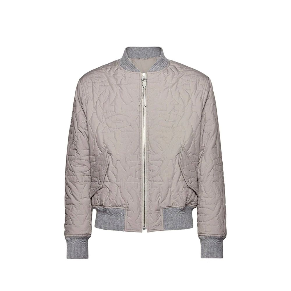 Salvatore Ferragamo Gray Polyester Bomber