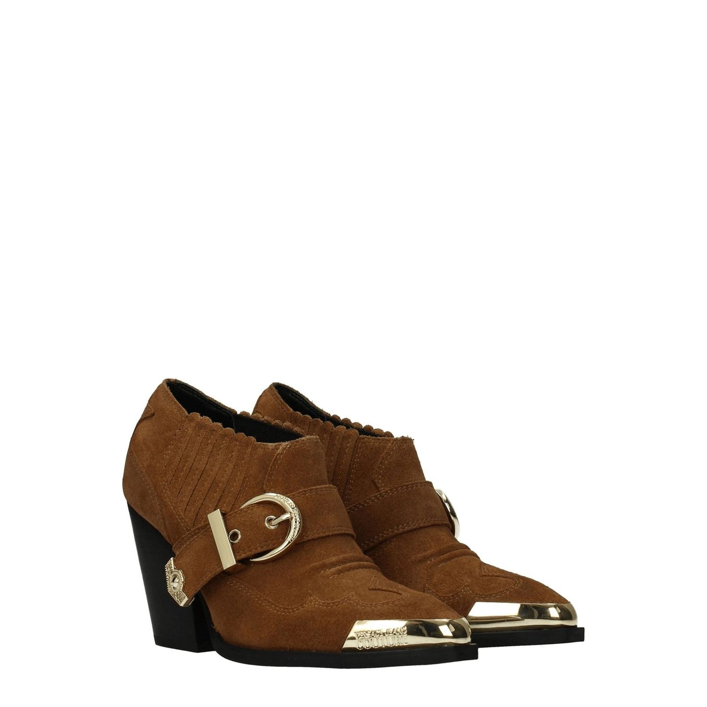 Versace Jeans Brown Leather Ankle Boots VE-8547161735433-EU39/US9