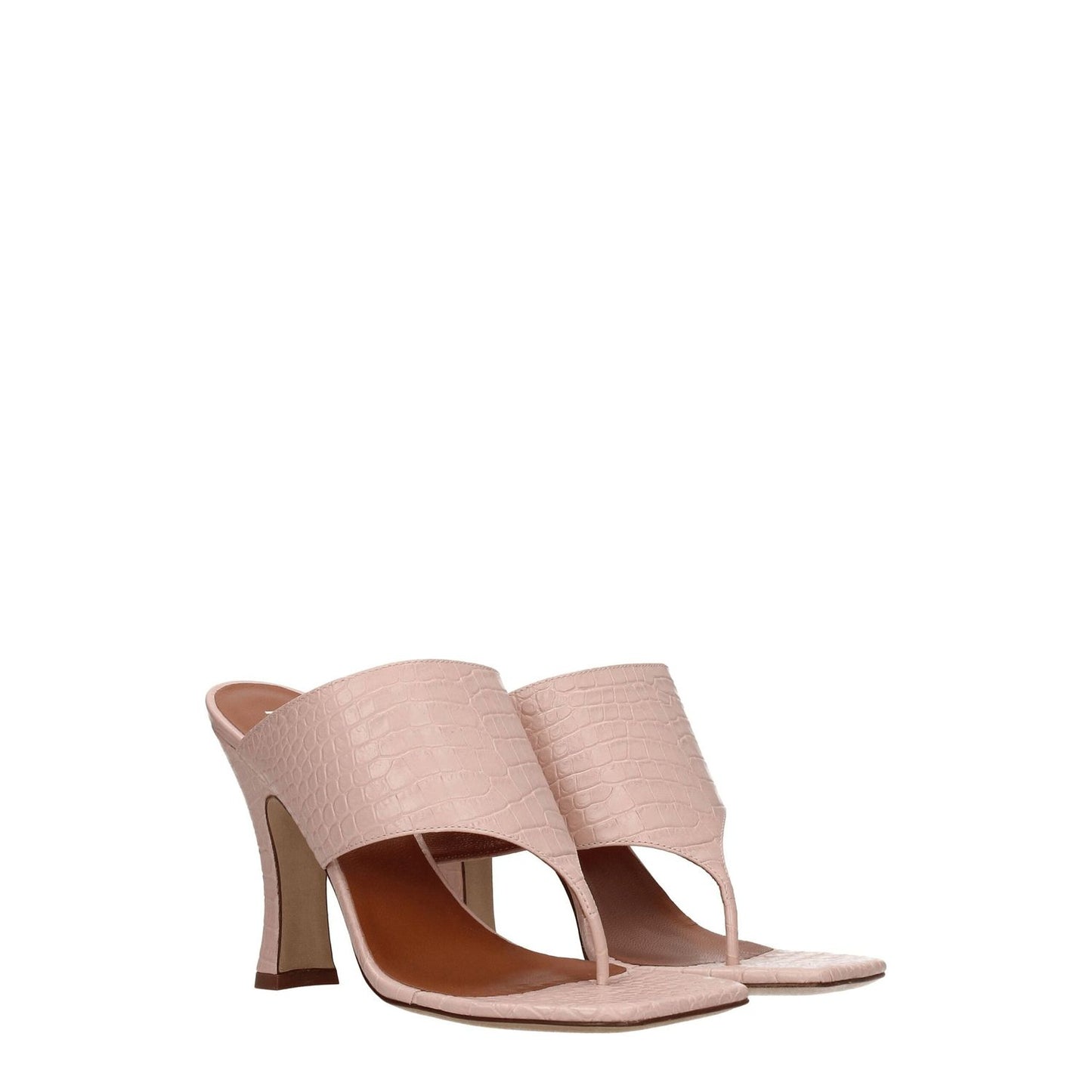 Paris Texas Pink Leather Stiletto Heels Sandals PA-8547174187273-EU37/US7