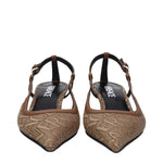 Versace Beige Fabric Mid Heel Pumps VE-8616441413897-EU36.5/US6.5