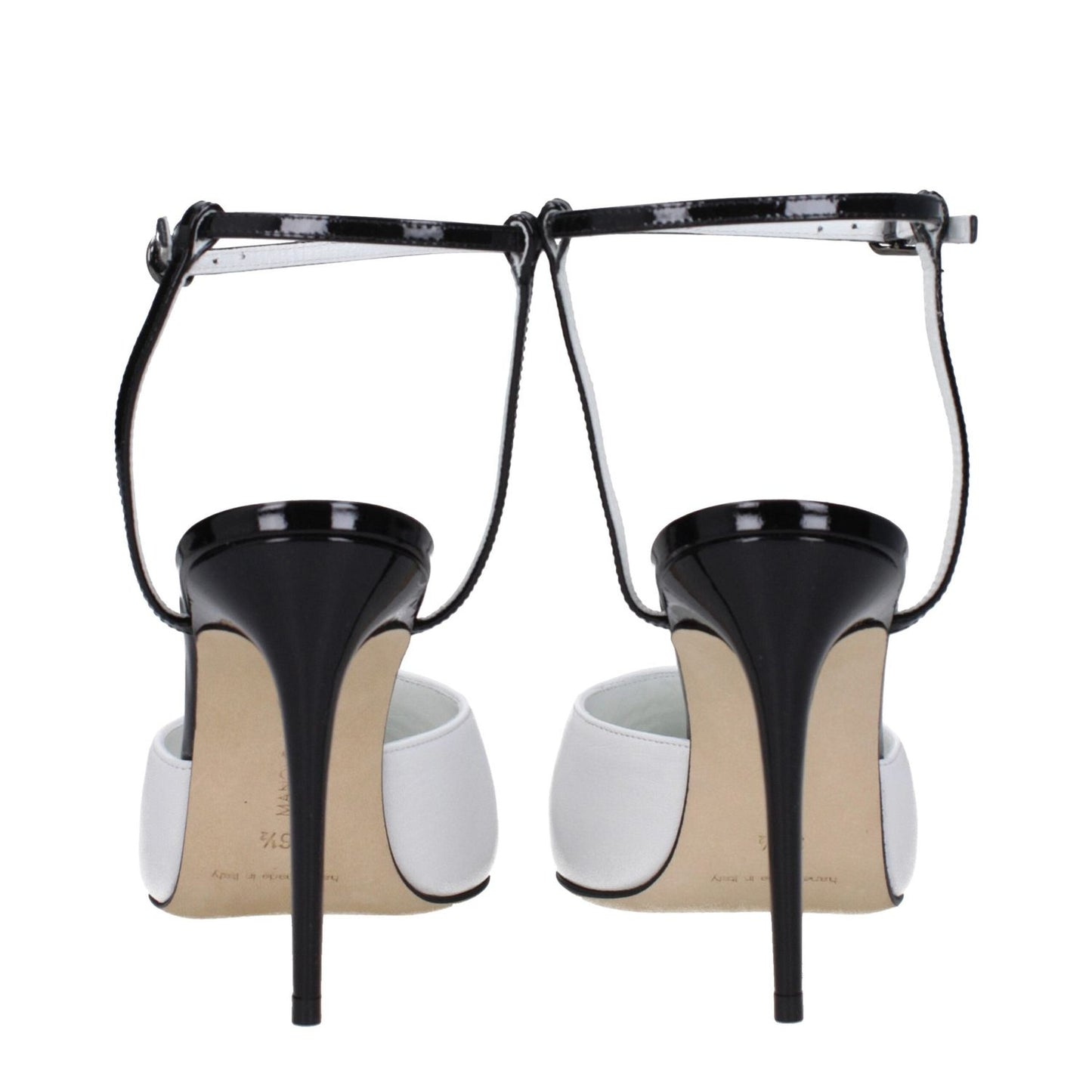 Manolo Blahnik White Leather Stiletto Heels Sandals MA-8680108196105-EU36.5/US6.5