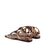 Paris Texas Brown Leather Flip-Flop Sandals PA-9257519710473-EU36/US6