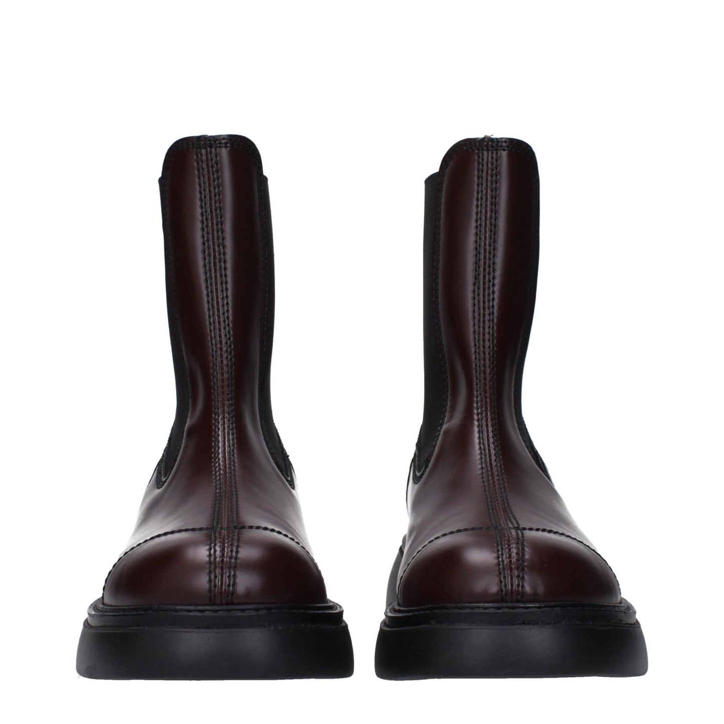 Ganni Brown Leather Ankle Boots GA-15063703191817-EU36/US6