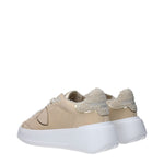 Philippe Model Beige Leather Low Tops PH-15068728361225-EU36/US6