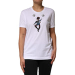 Dolce & Gabbana White Cotton Sequin Embellished Top T-shirt TSH90630-44