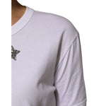Dolce & Gabbana White Cotton Sequin Embellished Top T-shirt TSH90630-44