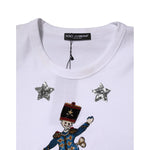 Dolce & Gabbana White Cotton Sequin Embellished Top T-shirt TSH90630-44