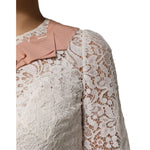 Dolce & Gabbana White Floral Lace Short Sleeves Blouse Top TSH90634-38