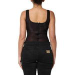 Dolce & Gabbana Black Nylon Sleeveless Round Neck Tank Top TSH90637-40