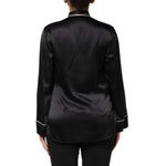 Dolce & Gabbana Black Silk Ascot Collared Button Blouse Top TSH90644-38