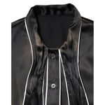 Dolce & Gabbana Black Silk Ascot Collared Button Blouse Top TSH90644-38