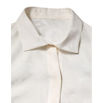 Dolce & Gabbana White Silk Long Sleeves Collared Shirt Top TSH90650-46