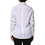 Dolce & Gabbana White Crystal Embellished Collared Shirt Top TSH90652-38