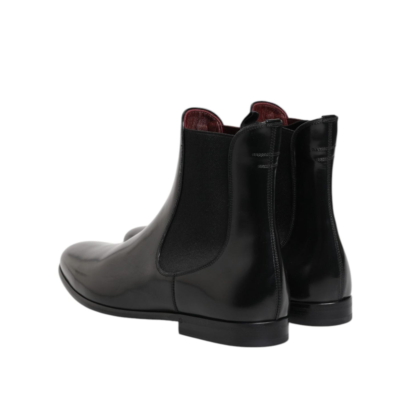 Dolce & Gabbana Black Chelsea Slip On Mid Calf Boots Shoes