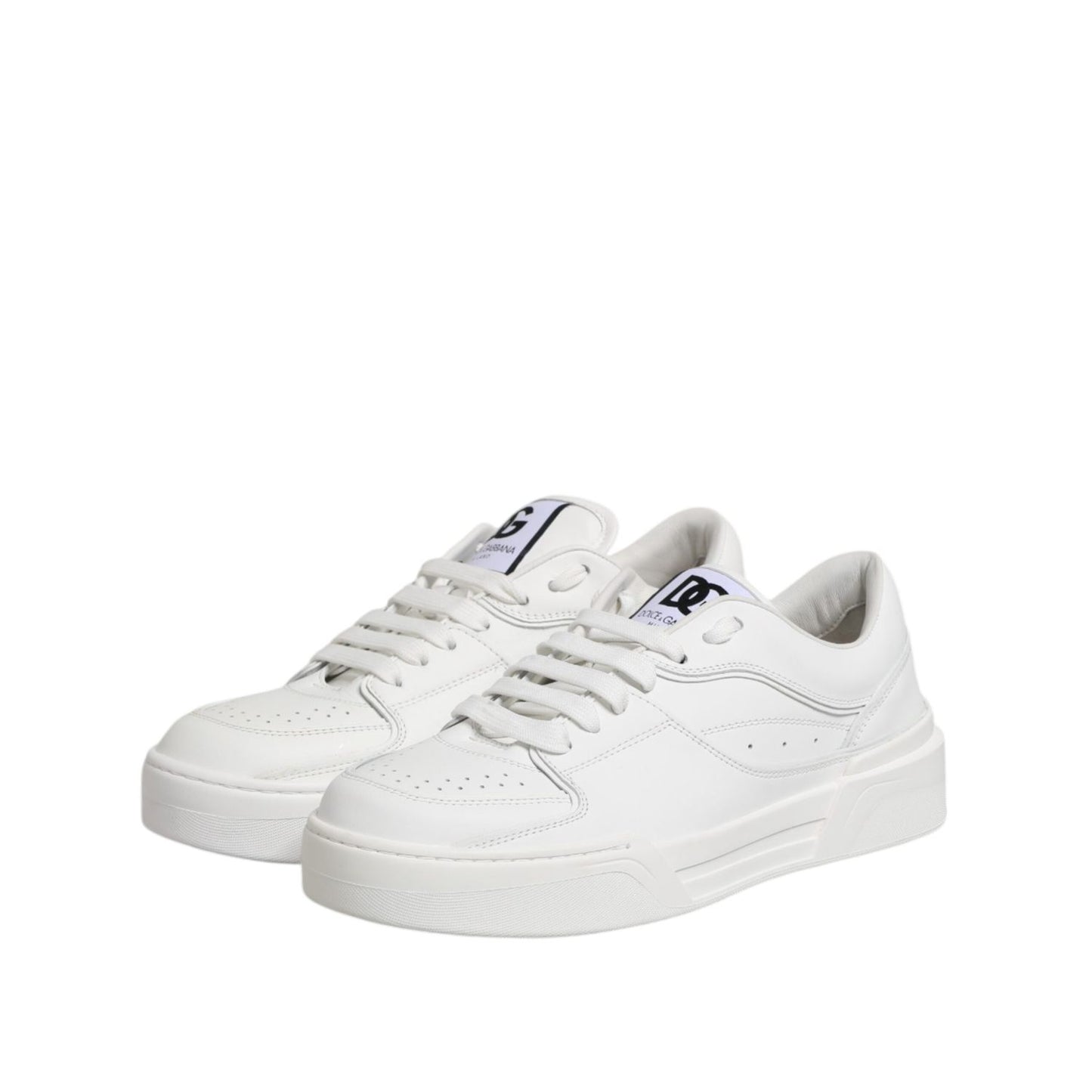 Dolce & Gabbana White Miami Leather Low Top Sneakers Shoes MV7594-42