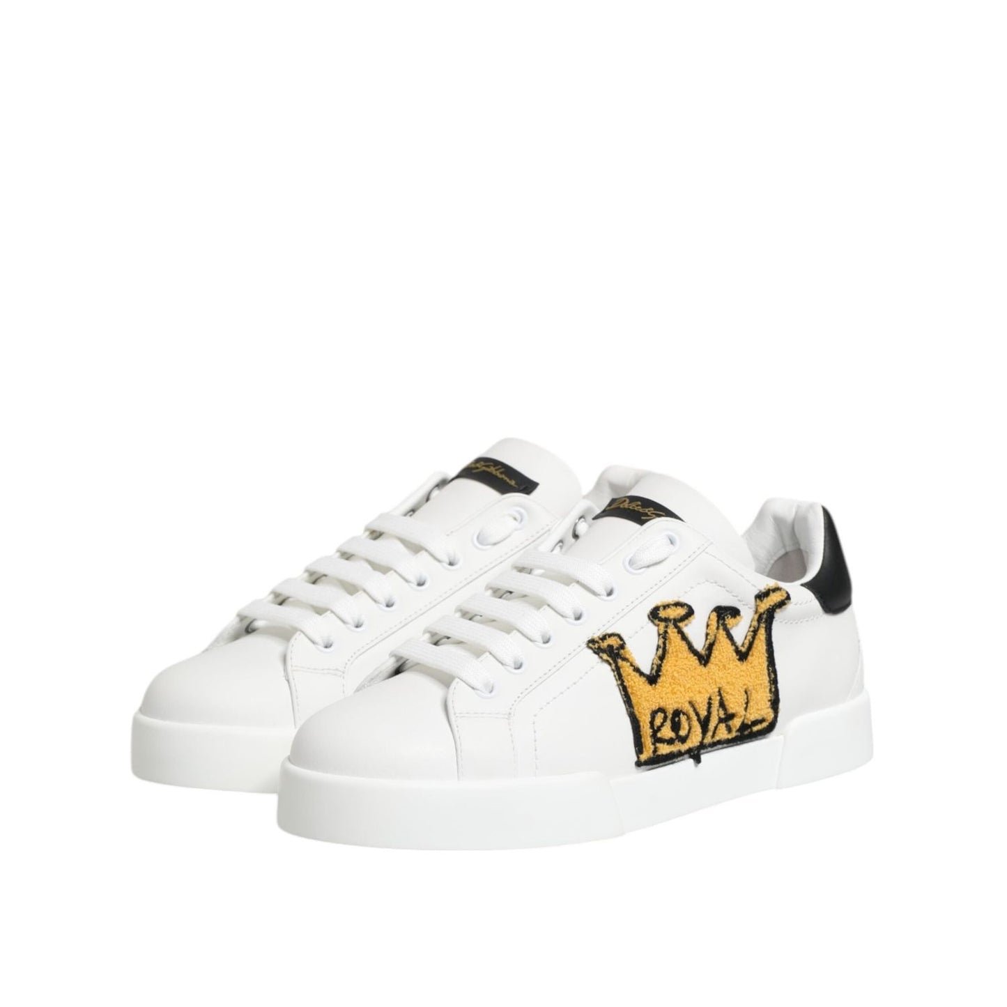 Dolce & Gabbana White Crown Patch Portofino Men Sneakers Shoes MV7795-39.5