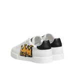 Dolce & Gabbana White Crown Patch Portofino Men Sneakers Shoes MV7795-39.5